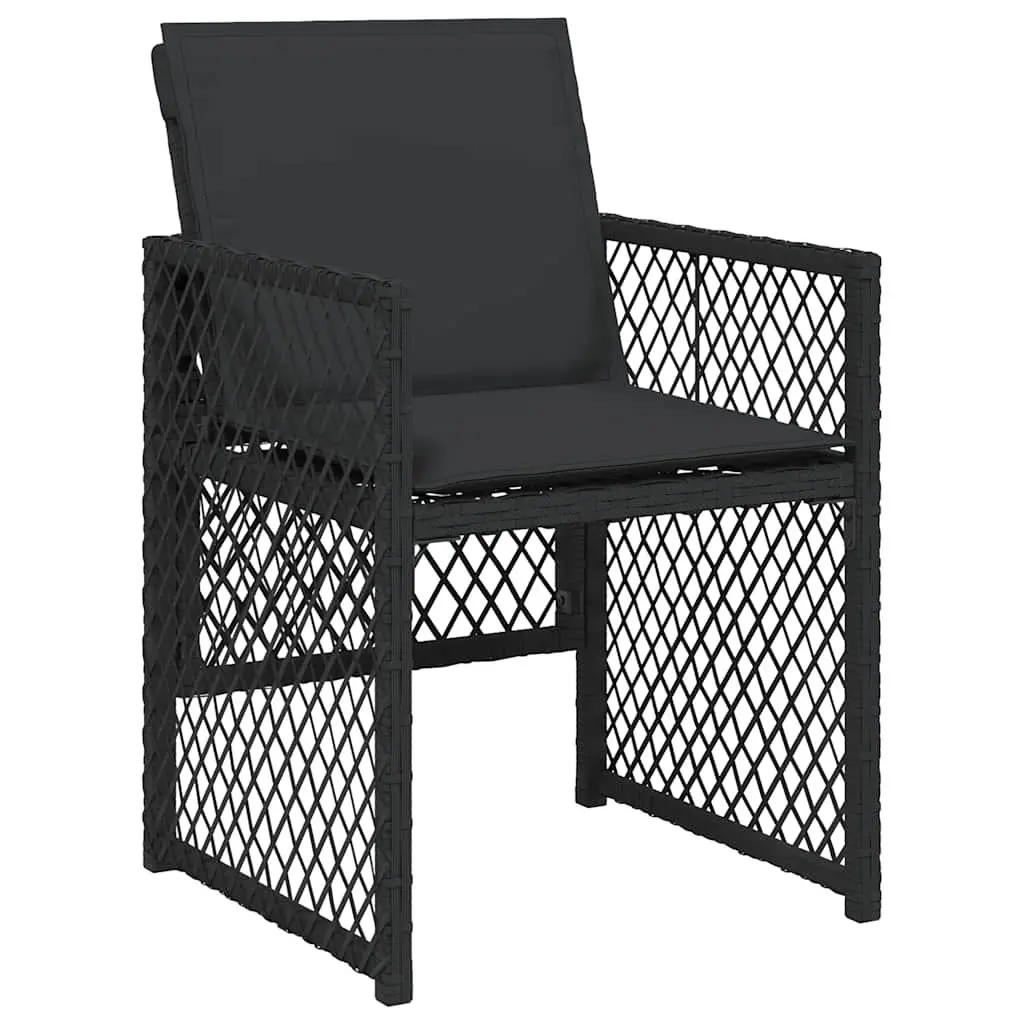 Garden Dining Set 13 Piece Outdoor Furniture Black Poly Rattan Chairs Table
