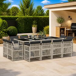Warm and Reliable 13-Piece Grey Garden Dining Set