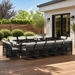 Practical 15-Piece Outdoor Dining Set with Comfort