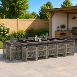 Value-Driven 15-Piece Outdoor Dining Set in Grey