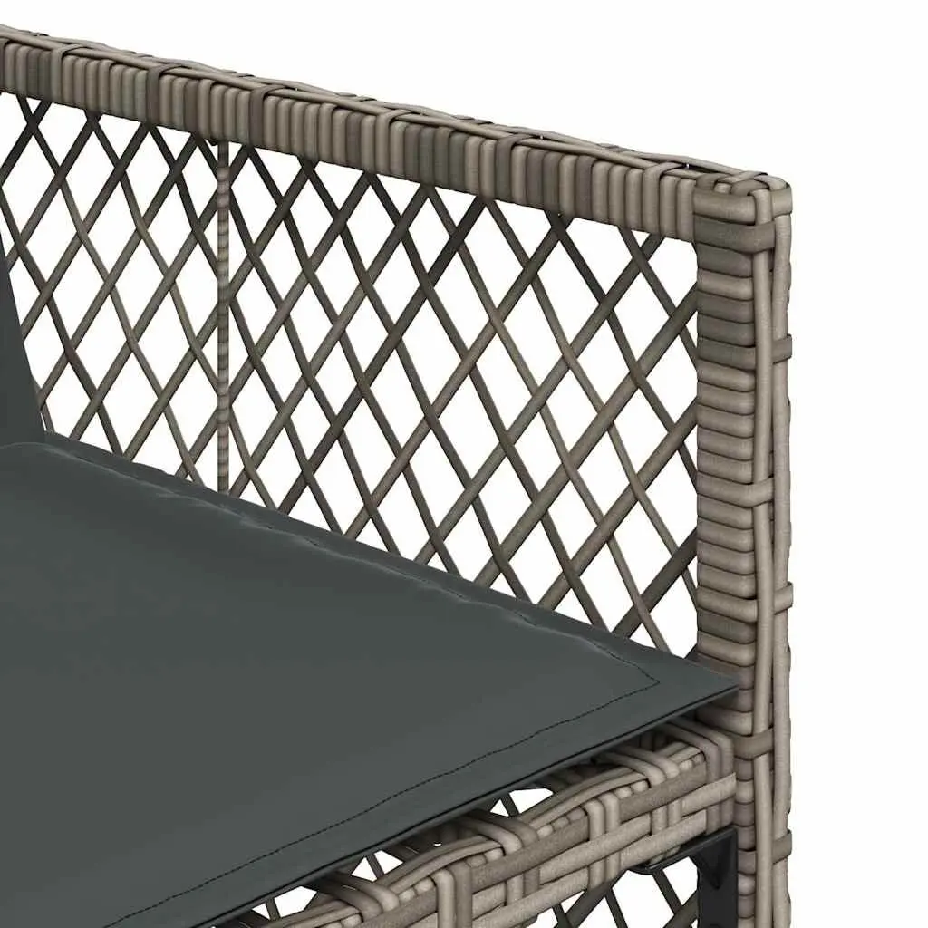 Outdoor Furniture Set Grey Dining 15 Pieces Table Chairs Cushions Garden
