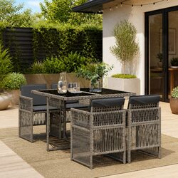 Reliable 5 Piece Grey Dining Set for Outdoor Living