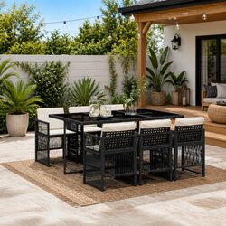 Comfortable 7 Piece Outdoor Dining Set with Storage Options