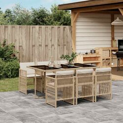 Comfortable 7-Piece Garden Dining Set with Cushions
