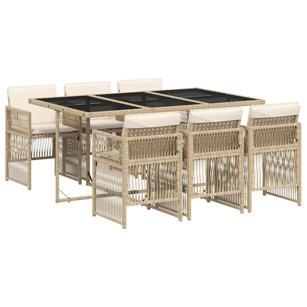 7 Piece Outdoor Garden Dining Set Patio Furniture Beige