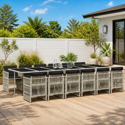Comfortable 13-Piece Garden Dining Set - Great Value in Grey