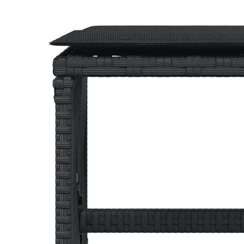 Garden Dining Set 9 Piece Outdoor Furniture Black Poly Rattan Cushioned Seating