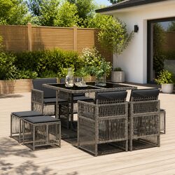 Reliable 9 Piece Garden Dining Set with Comfort in Mind