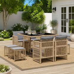 Comfortable and Reliable 9-Piece Garden Dining Set