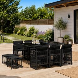 Reliable 11-Piece Garden Dining Set with Comfortable Chairs