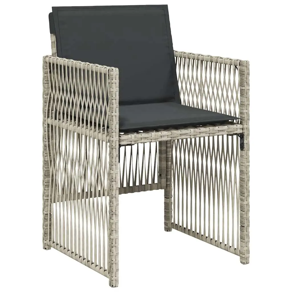 Outdoor Patio Furniture Set 11 Piece Grey Poly Rattan Cushions Garden Dining Table and Chairs