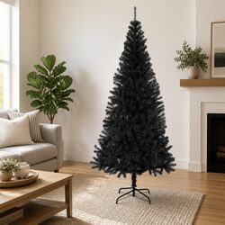 Reliable 210cm Black Artificial Christmas Tree