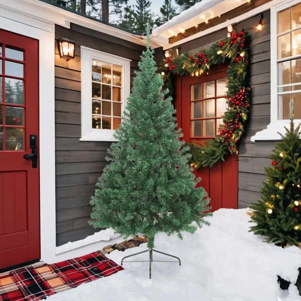 Artificial Half Christmas Tree Wall Mount Green 210cm PVC