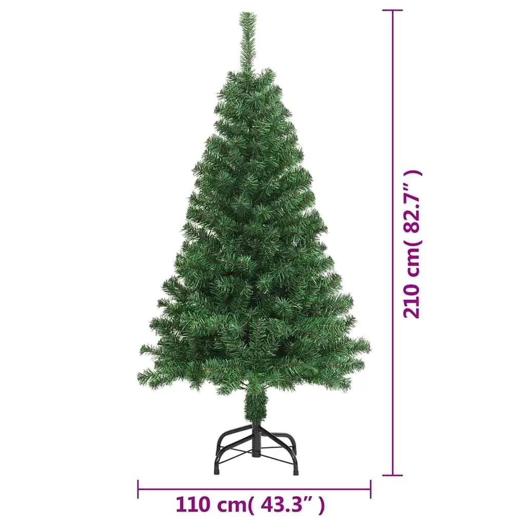 Artificial Christmas Tree 210cm Green PVC Thick Branches Lifelike Holiday Decor