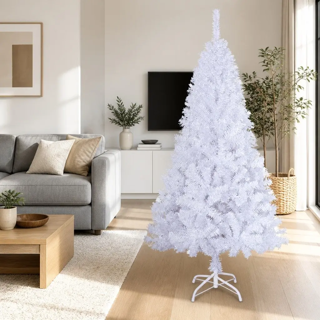 Artificial Christmas Tree White 150cm PVC Thick Branches Indoor Outdoor Use