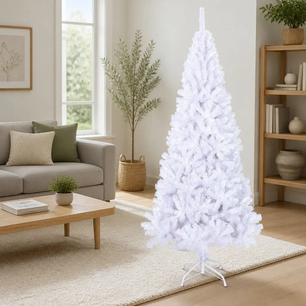 Artificial Christmas Tree White 180cm Thick Branches PVC Indoor Outdoor