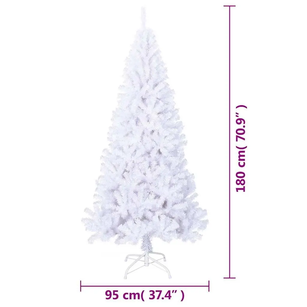 Artificial Christmas Tree White 180cm Thick Branches PVC Indoor Outdoor