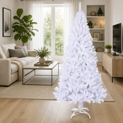 White Artificial Christmas Tree 210cm Thick Branches PVC Holiday Decoration