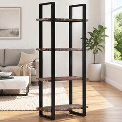 4-Tier Bookcase 80x40x180 cm Solid Reclaimed Wood Industrial Shelving Unit