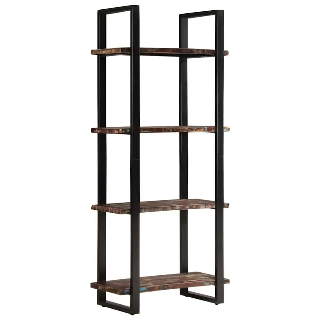 4-Tier Bookcase 80x40x180 cm Solid Reclaimed Wood Industrial Shelving Unit