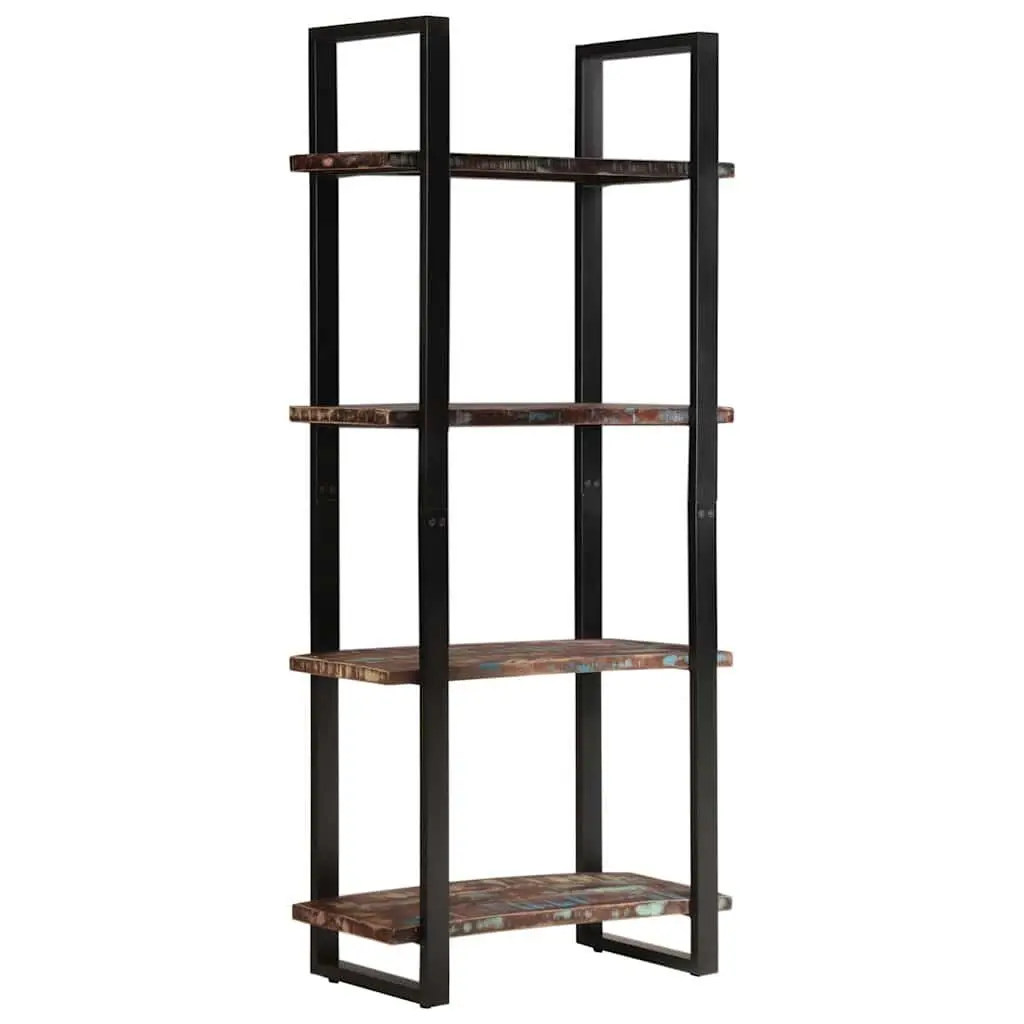 4-Tier Bookcase 80x40x180 cm Solid Reclaimed Wood Industrial Shelving Unit