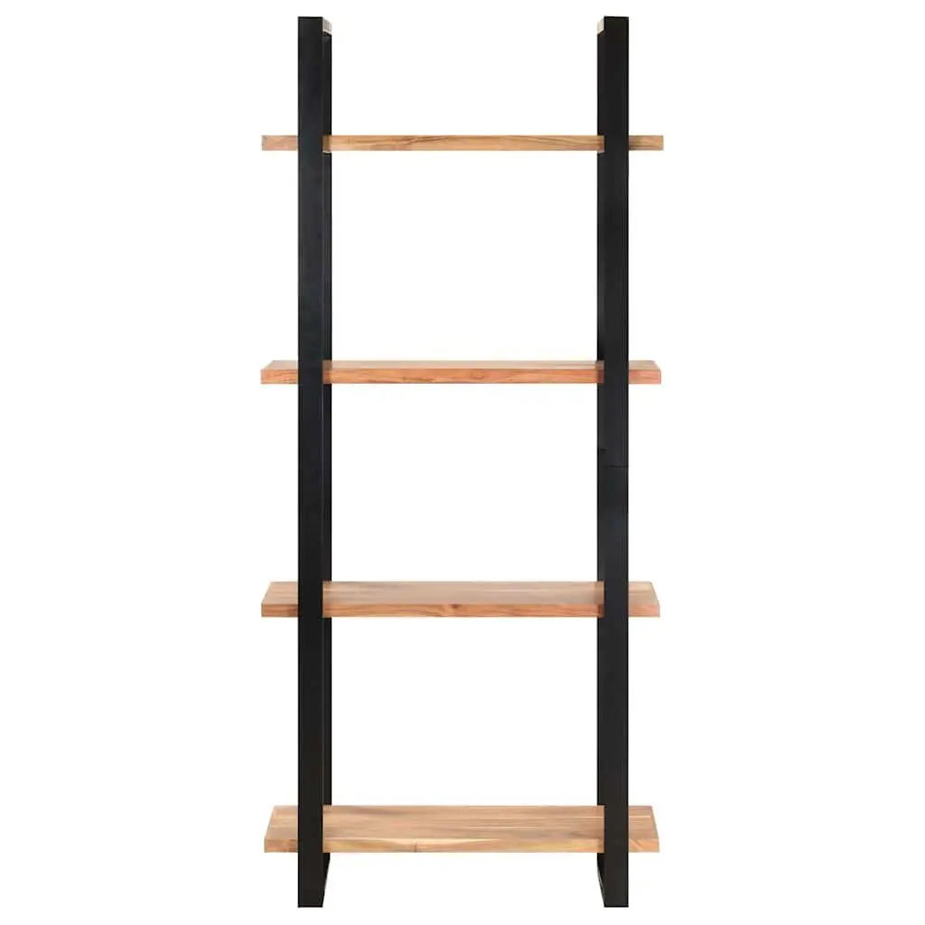 4-Tier Bookcase 80x40x180 cm Solid Acacia Wood Vintage Industrial Shelving Unit