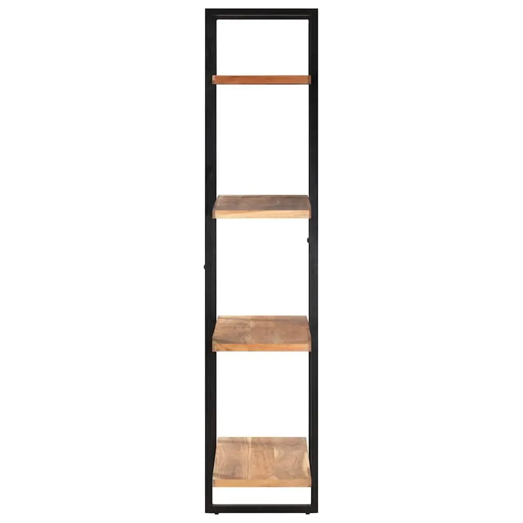 4-Tier Bookcase 80x40x180 cm Solid Acacia Wood Vintage Industrial Shelving Unit