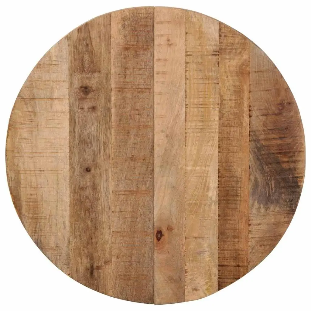 Bistro Dining Table Round Wooden Top Cast Iron Base Kitchen Brown 60x76cm