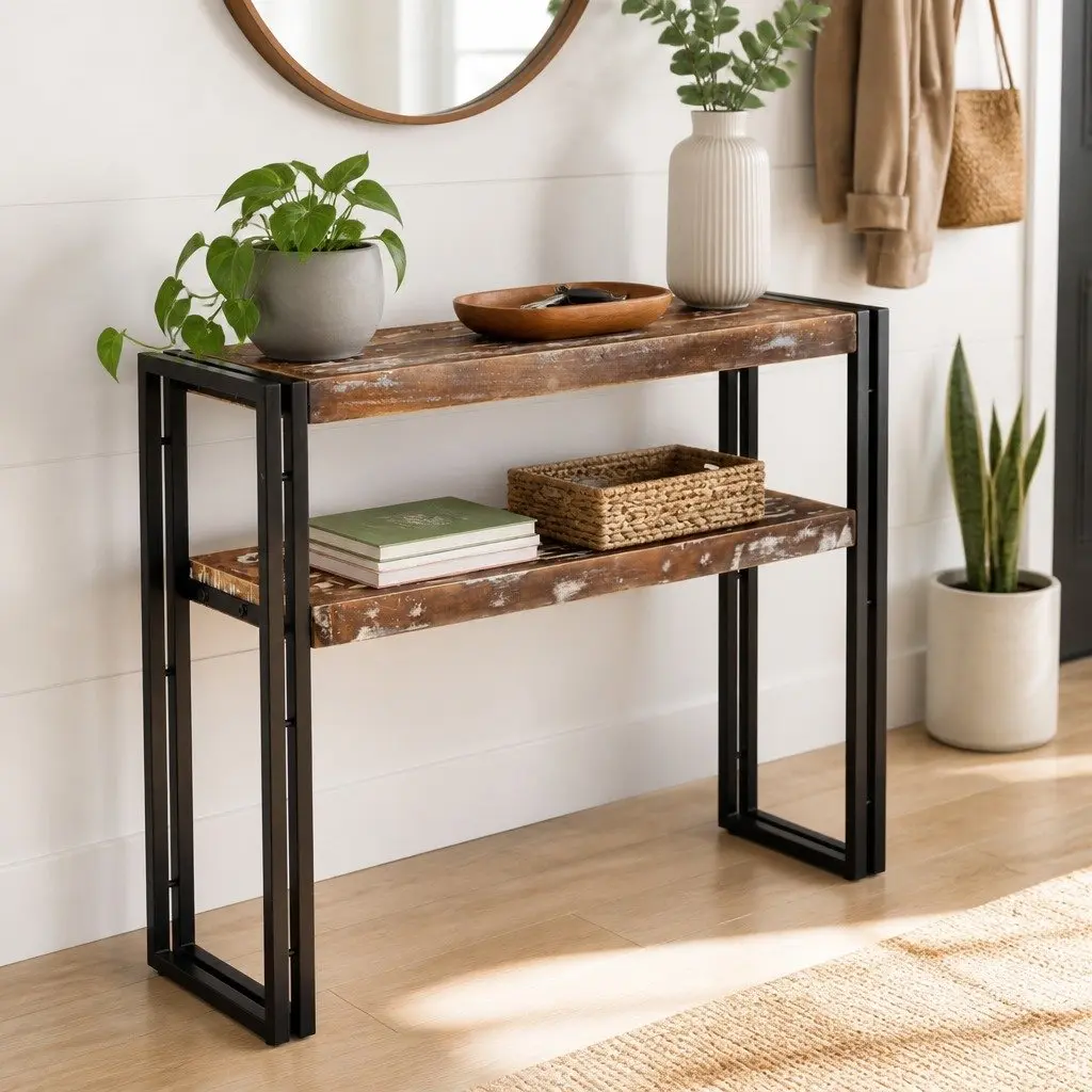 Console Table Entryway Hallway 90x30x75cm Solid Reclaimed Wood Brown