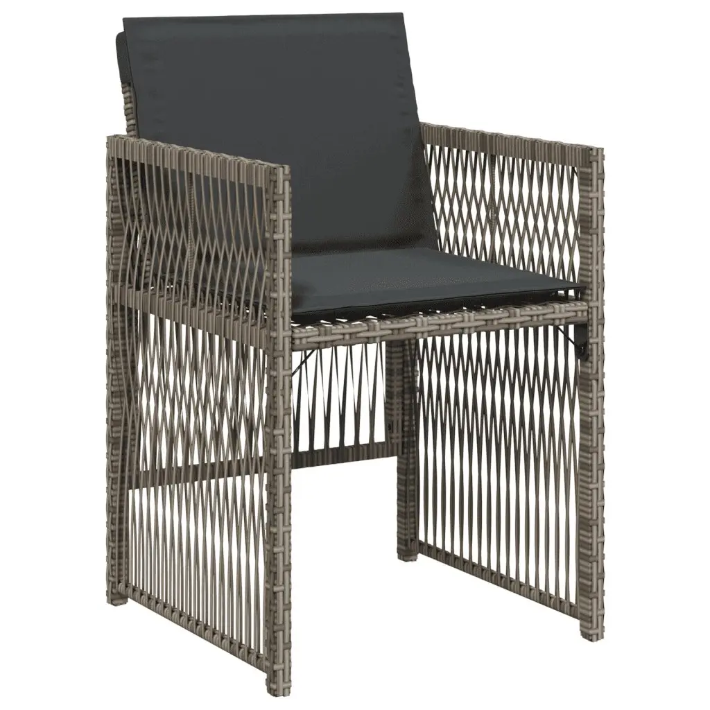 Garden Dining Set 17 Piece Outdoor Furniture Grey Poly Rattan Chairs Table