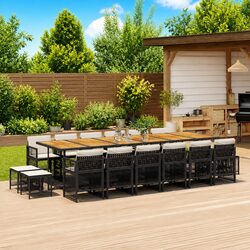 Comfortable and Practical 17 Piece Garden Dining Set