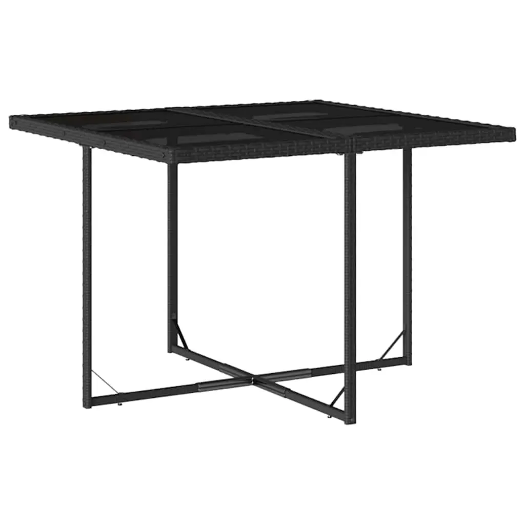 9 Piece Outdoor Dining Set Black Poly Rattan Garden Patio Furniture
