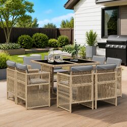 Value-Driven 9 Piece Patio Dining Set with Cushions