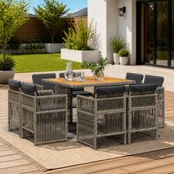 Quality 9-Piece Outdoor Dining Set with Comfort and Style
