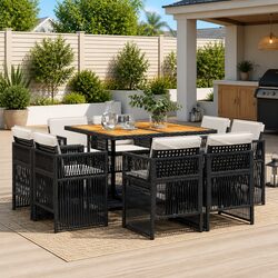 Reliable 9 Piece Garden Dining Set with Comfort in Mind