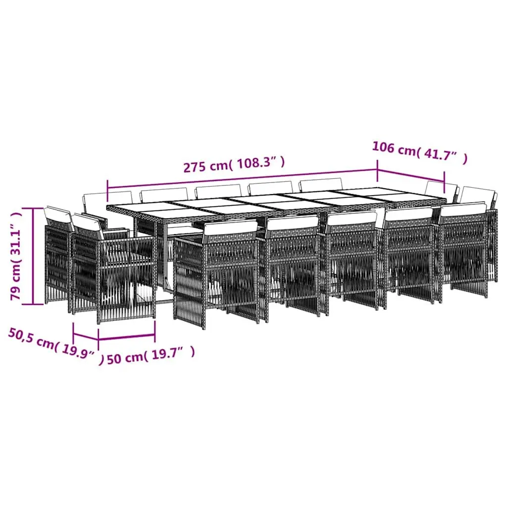 15 Piece Garden Dining Set