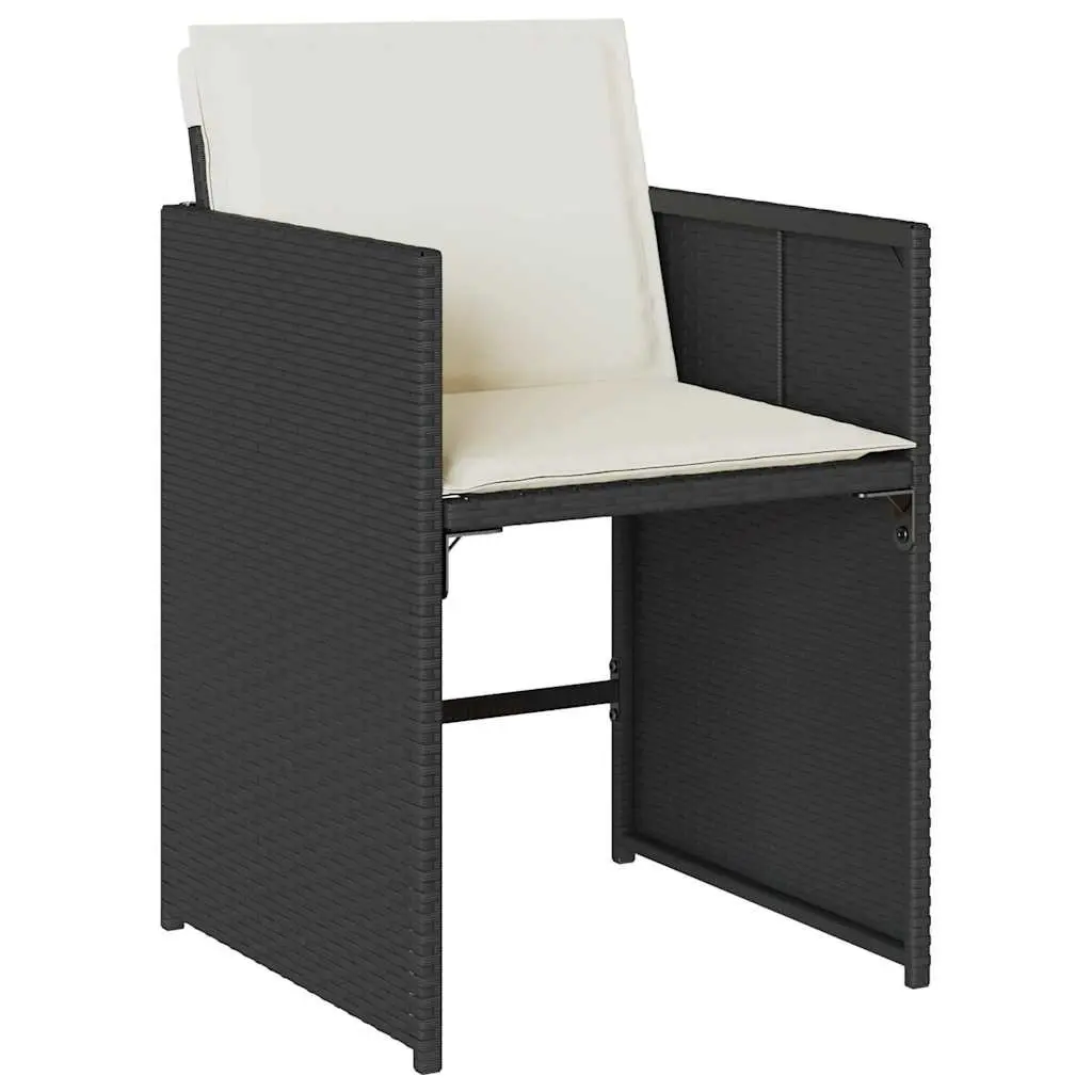 Garden Dining Set 5 Piece Outdoor Furniture Table Chairs Cushions Black Rattan