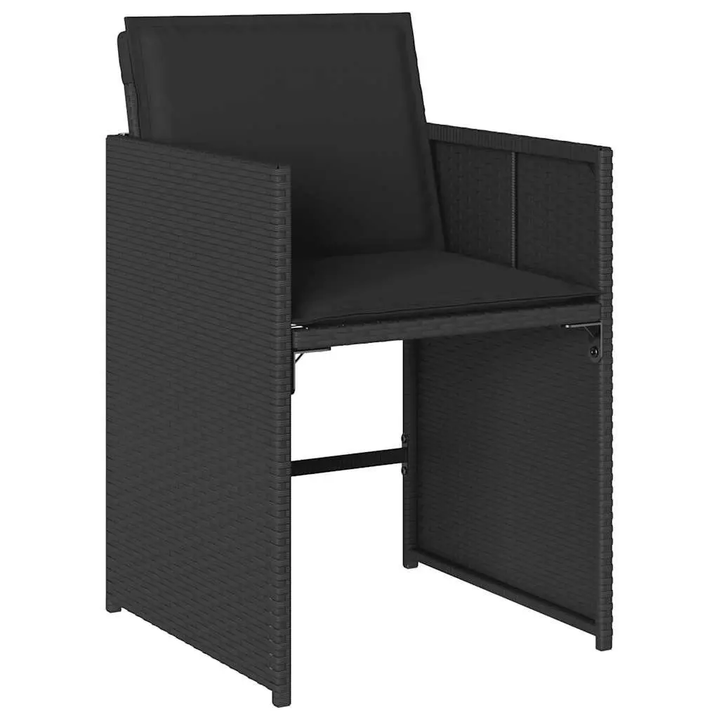 Outdoor Dining Set 5 Piece Garden Furniture Table Chairs Cushions Black Rattan