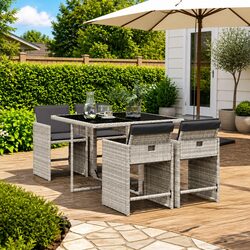 Affordable 5-Piece Garden Dining Set with Cushions