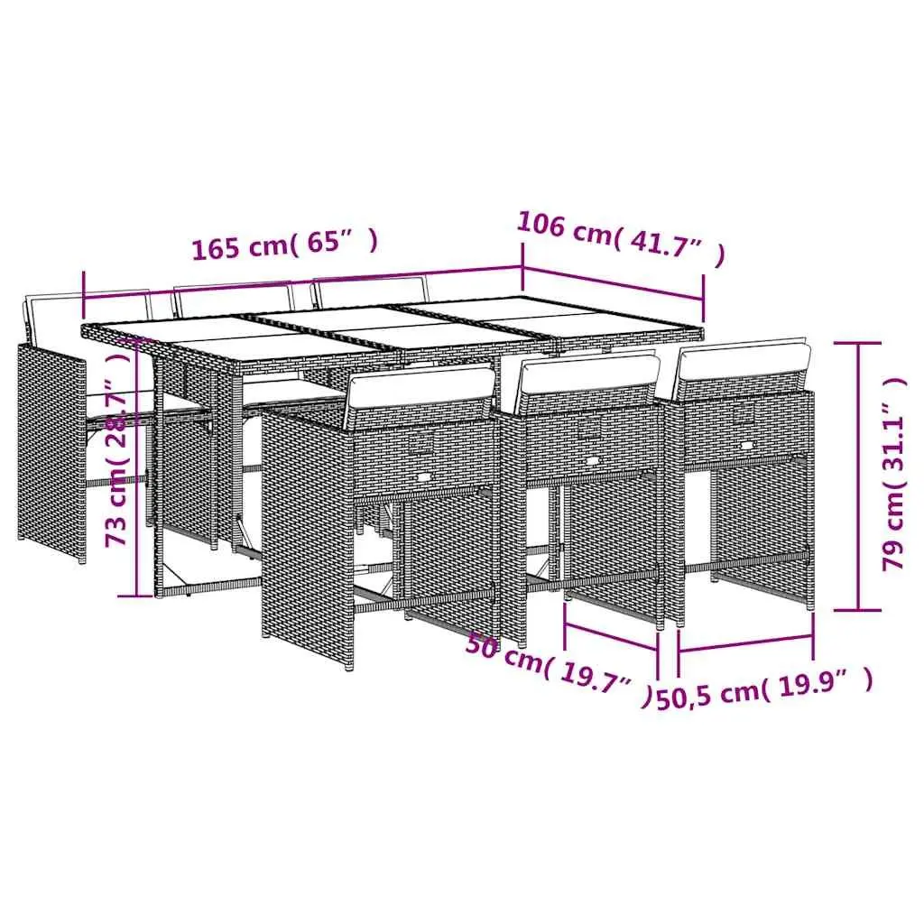 7 Piece Dining Set for Outdoor Enjoyment