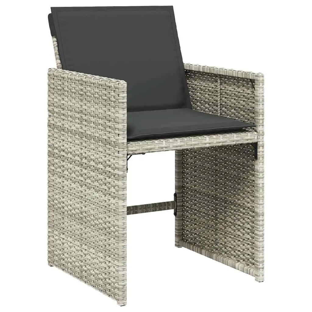 Outdoor Patio Furniture Dining Set 7 Piece Grey Rattan Cushions for Garden and Backyard Use