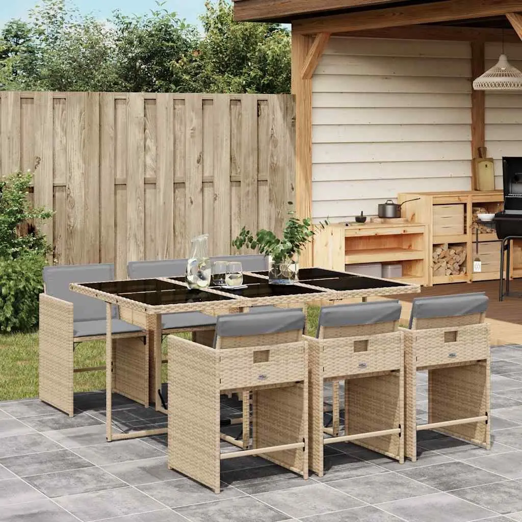 7 Piece Dining Set in Beige