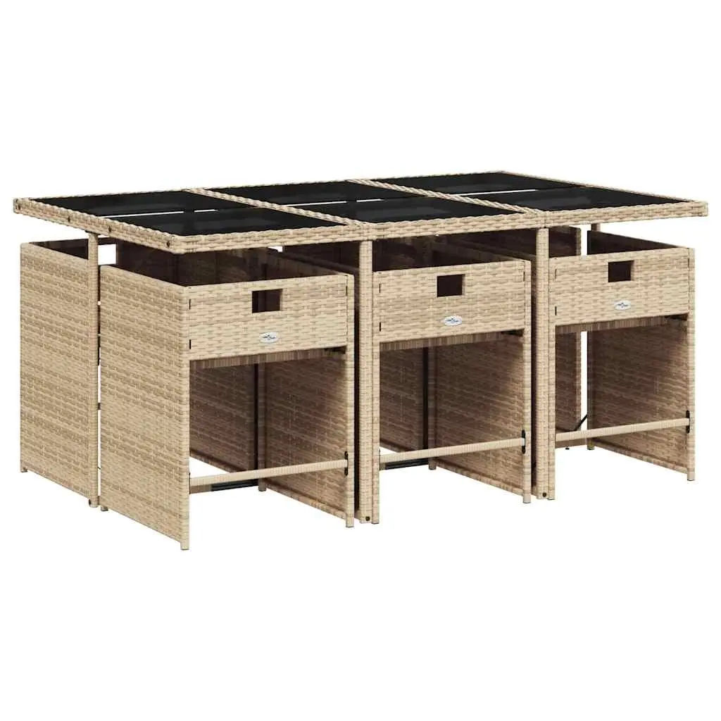 7 Piece Dining Set in Beige