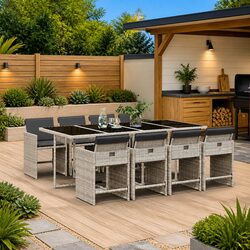 Comfortable and Practical 9 Piece Grey Dining Set