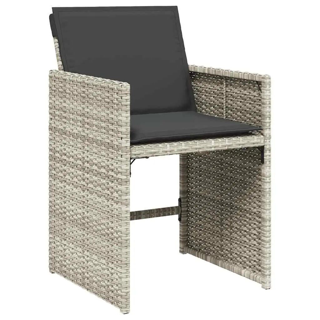 Garden Dining Set 9 Piece Outdoor Furniture Grey Poly Rattan Chairs Table