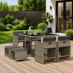Comfortable and Versatile 9 Piece Outdoor Dining Set