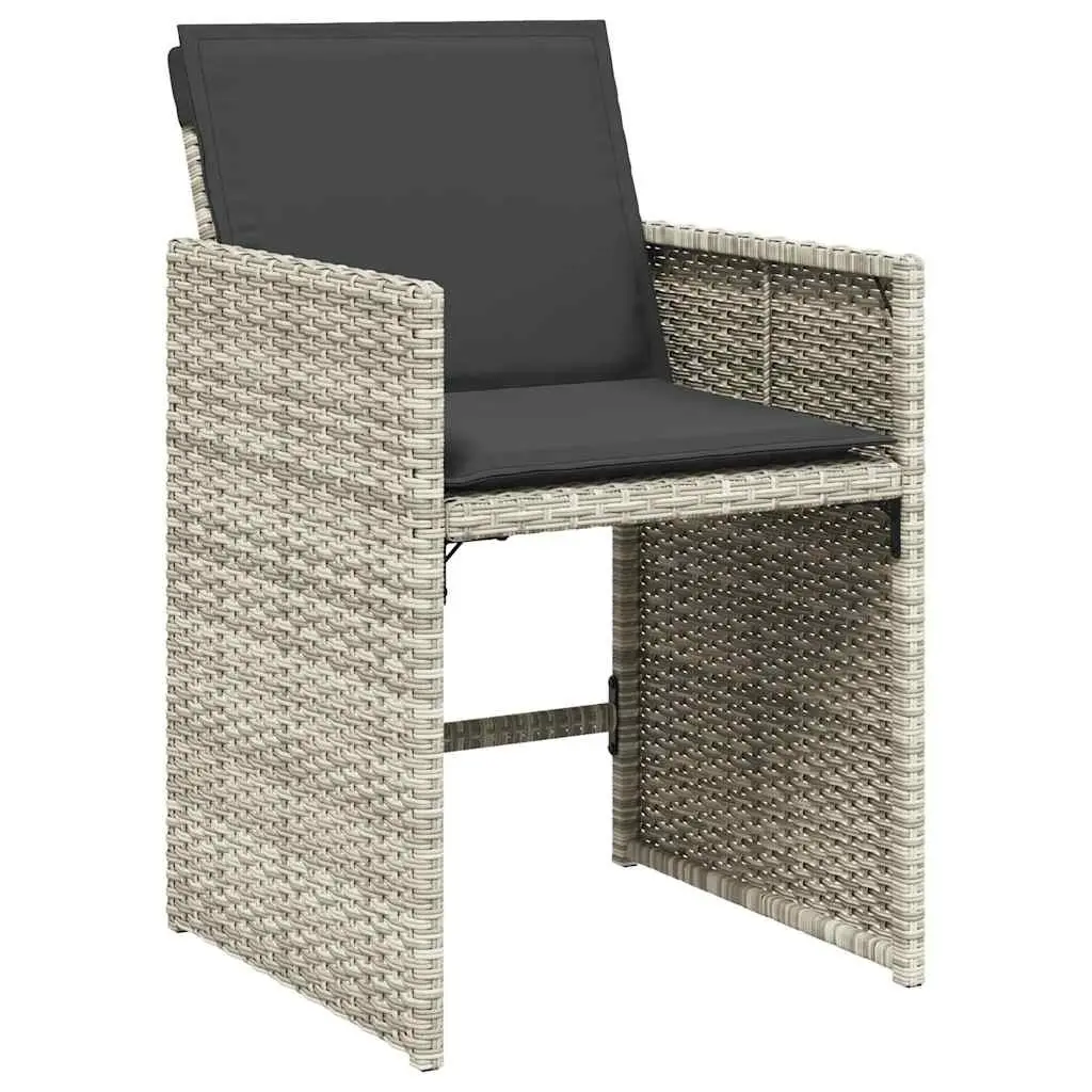 Outdoor Furniture Dining Set 9 Piece Grey Poly Rattan Table Chairs