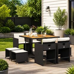 Quality 9-Piece Outdoor Dining Set with Comfort in Mind