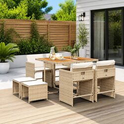 Comfortable 9-Piece Outdoor Dining Set with Quality Materials
