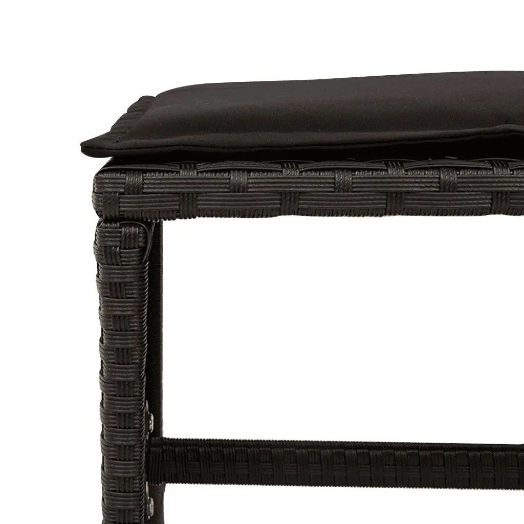Garden Dining Set 11 Piece Outdoor Furniture Table Chairs Cushions Black Poly